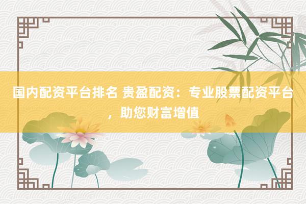 国内配资平台排名 贵盈配资：专业股票配资平台，助您财富增值