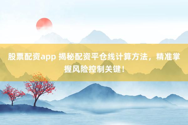 股票配资app 揭秘配资平仓线计算方法，精准掌握风险控制关键！