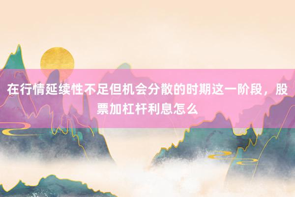 在行情延续性不足但机会分散的时期这一阶段，股票加杠杆利息怎么